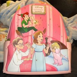 Loungefly Pink and Gold Peter Pan Bag